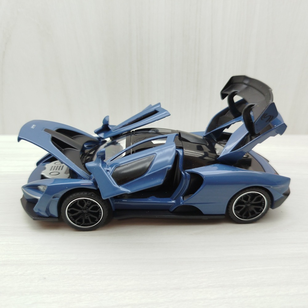 全新盒裝現貨~1:32~麥拉倫 SENNA 賽納 藍色 合金 模型車 聲光車 玩具 禮物 收藏 交通-細節圖3