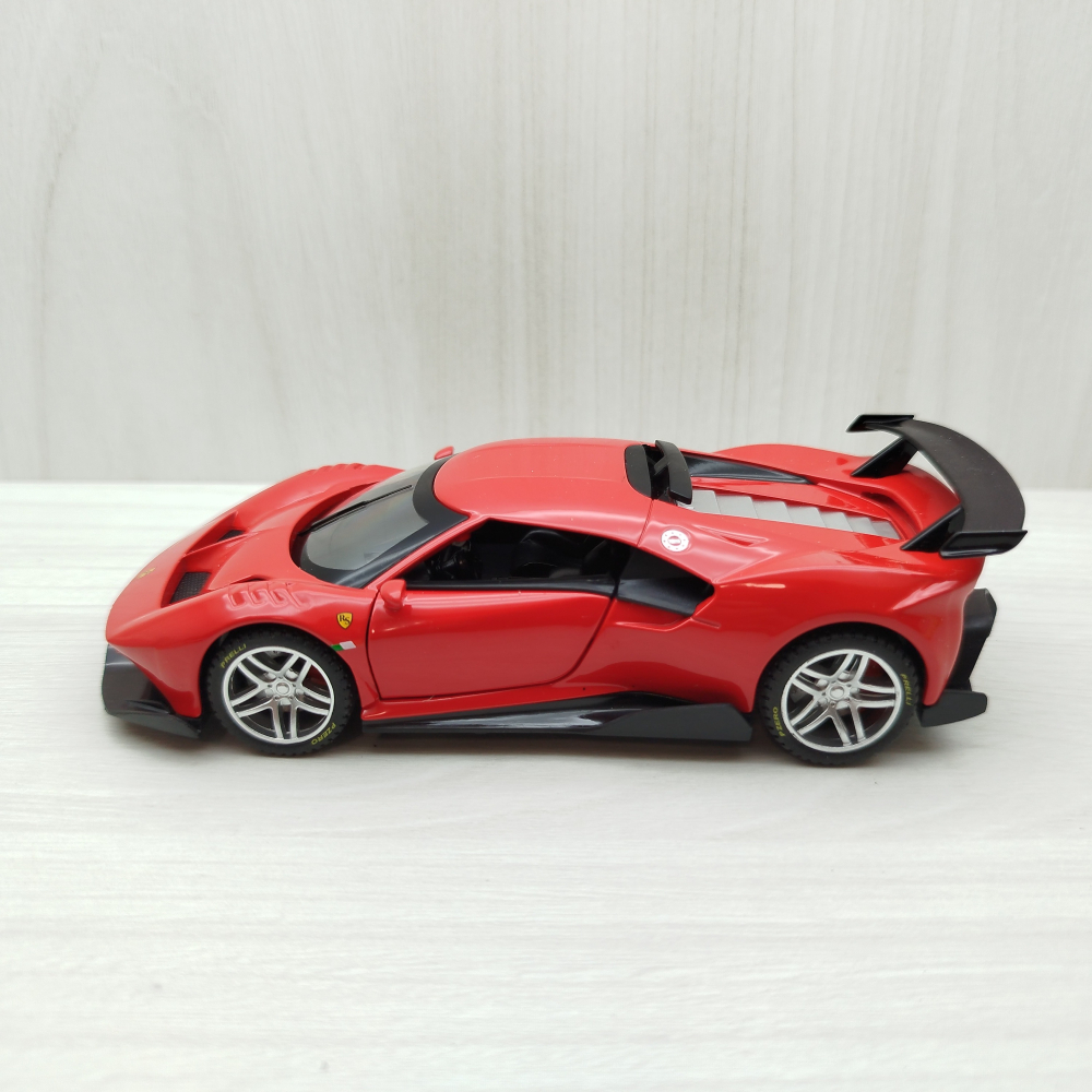 全新盒裝現貨~1:32 ~法拉利 Ferrari P80 紅色 合金 模型 聲光車 玩具 收藏-細節圖2