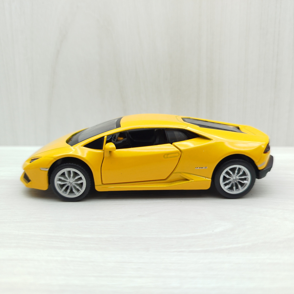 全新盒裝現貨~1:36~藍寶堅尼  Huracan Coupe 颶風 LP610-4 黃色 合金 迴力車-細節圖2