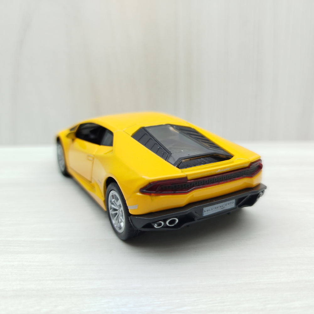 全新盒裝現貨~1:36~藍寶堅尼  Huracan Coupe 颶風 LP610-4 黃色 合金 迴力車-細節圖4