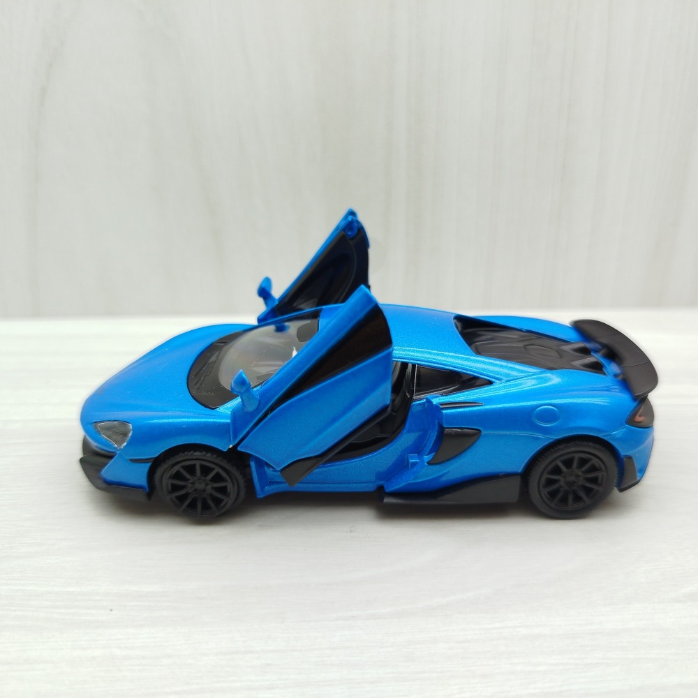全新盒裝現貨~1:36~麥拉倫 McLaren 600LT 藍色 合金 模型車 迴力車 交通模型 收藏-細節圖3