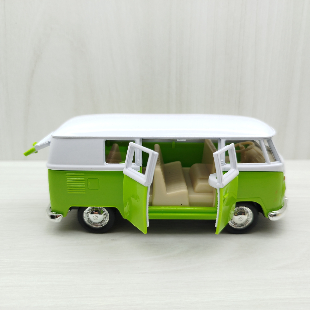 全新盒裝現貨~1:36~福斯廂型車 Bus T1 綠白色塗裝 合金 模型車 迴力車 玩具 兒童 禮物 收藏 交通-細節圖3