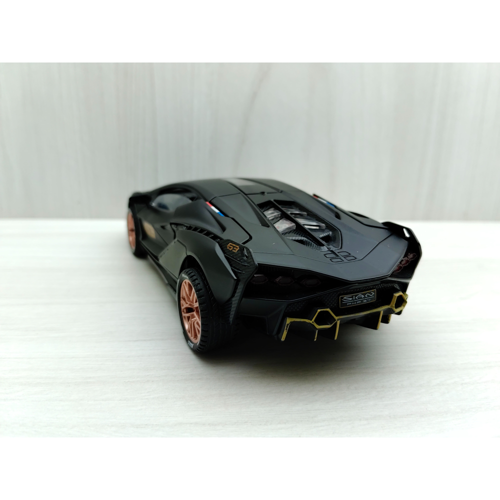 全新盒裝現貨~1:32 ~藍寶堅尼 閃電 SIAN 消光黑色 合金 模型車 聲光車 玩具 收藏 交通-細節圖4