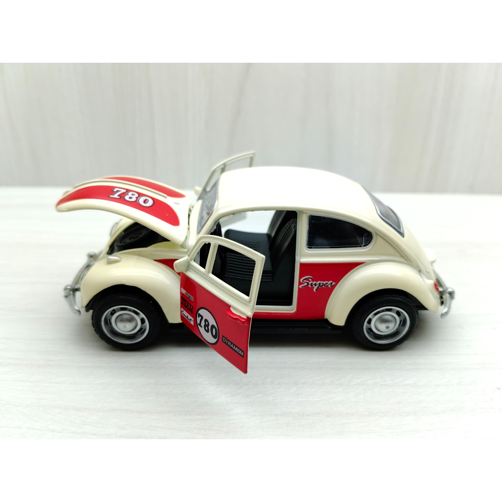 全新盒裝現貨~1:32~福斯 1967復古金龜車 米色 合金 模型車 聲光車 玩具 兒童 禮物 收藏 交通-細節圖3