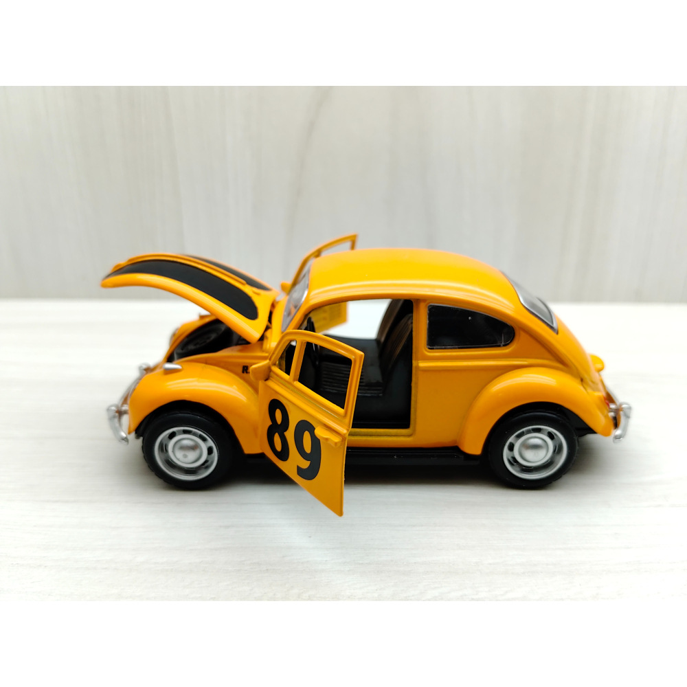 全新盒裝現貨~1:32~福斯 1967復古金龜車 橙色 合金 模型車 聲光車 玩具 兒童 禮物 收藏 交通-細節圖3