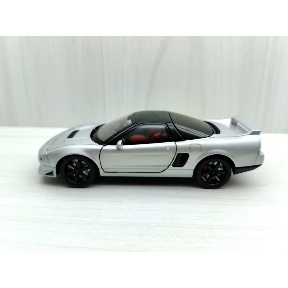 全新盒裝現貨~1:32~本田 NSX 初代跑車 銀色 前輪轉向 車燈恆亮開關 合金 模型車 聲光車-細節圖3