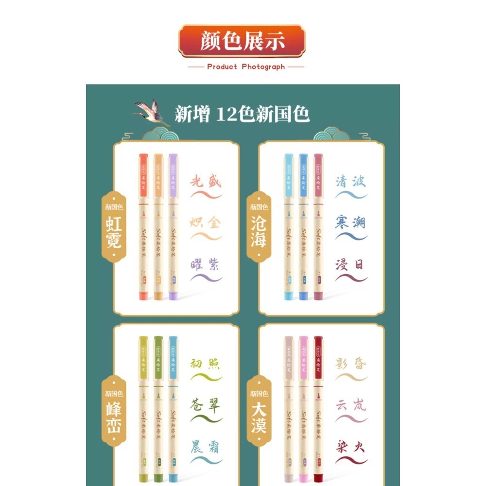 樂高小店鋪 點石 螢光筆 柔繪筆 新國色 拔帽 軟頭 學生 劃重點 手賬 DS-827-細節圖2