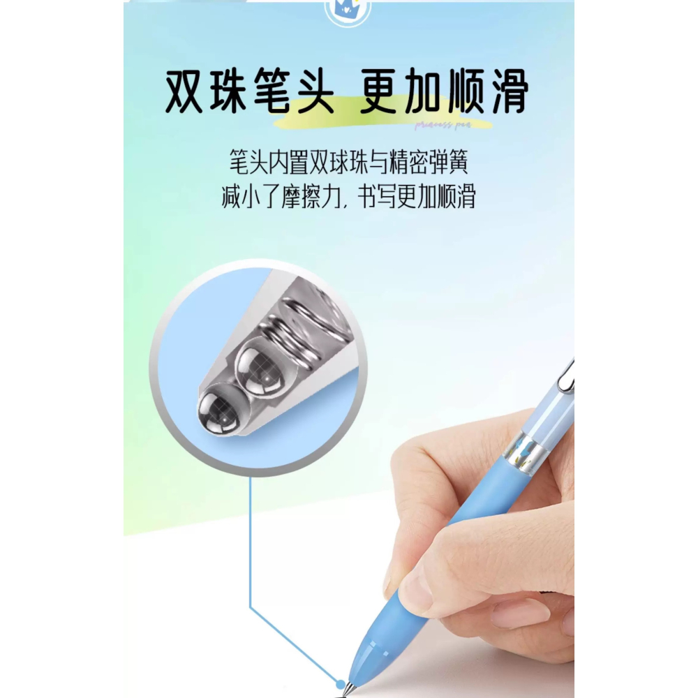 樂高小店鋪 點石 黑色 按動 中性筆 雙珠 子彈頭 0.5mm 速乾 DS0187-細節圖2