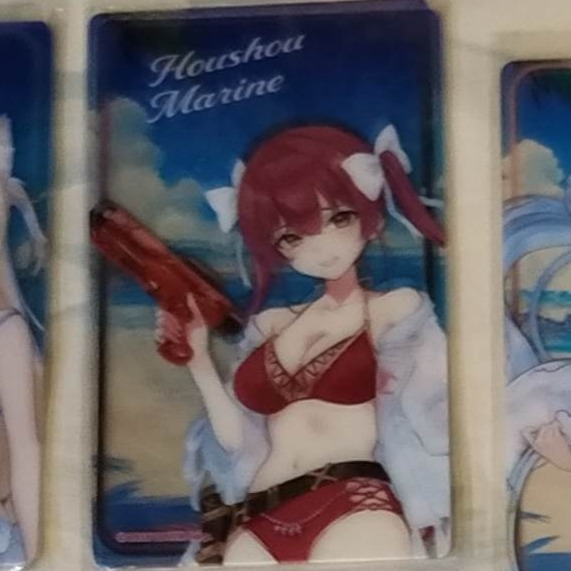 六福村 水樂園 限定 hololive 寶鐘瑪琳 船長泳圈 娃娃+小卡+透卡+杯墊-細節圖3