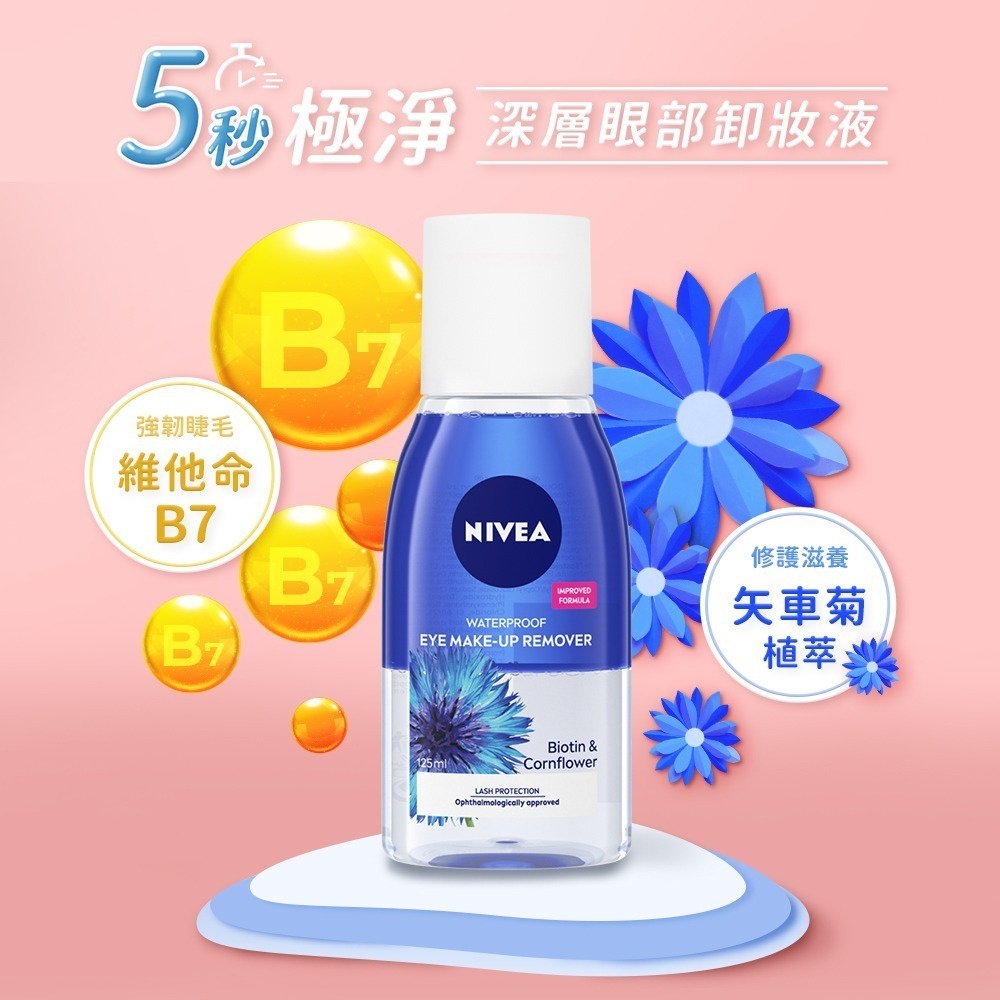 妮維雅 5秒極淨 眼部卸妝液系列125ml (保濕/透亮)【妮維雅旗艦店】(買1就送 贈品隨機)-細節圖4