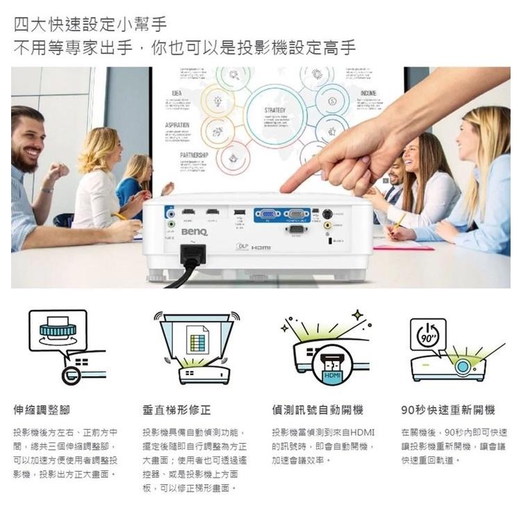 【限量優惠】BENQ 明基 MX560 XGA 節能高亮商用會議室投影機 4000流明 投影機 商用投影機 公司貨-細節圖7