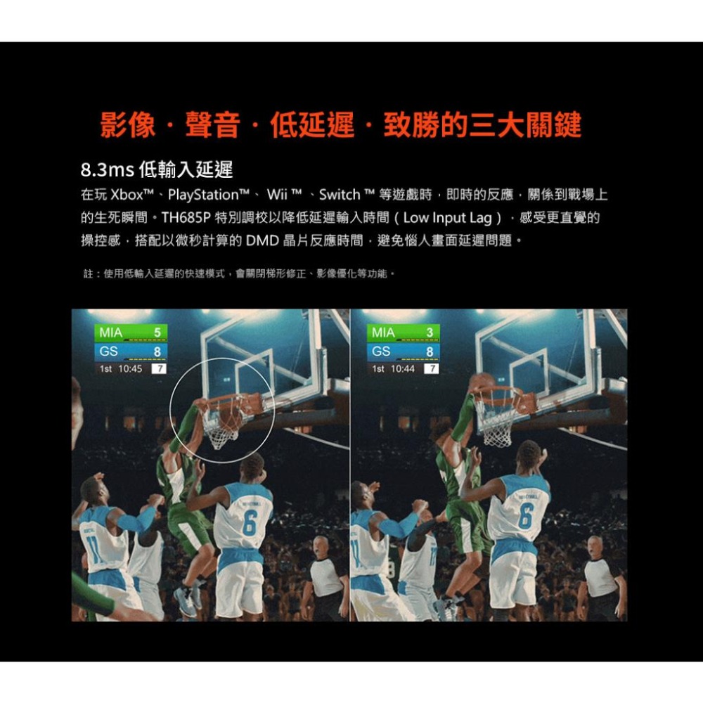 【現貨新上市】BenQ 明基 3500流明 HDR高亮遊戲三坪機 TH685P 投影機 光華商場 公司貨-細節圖5