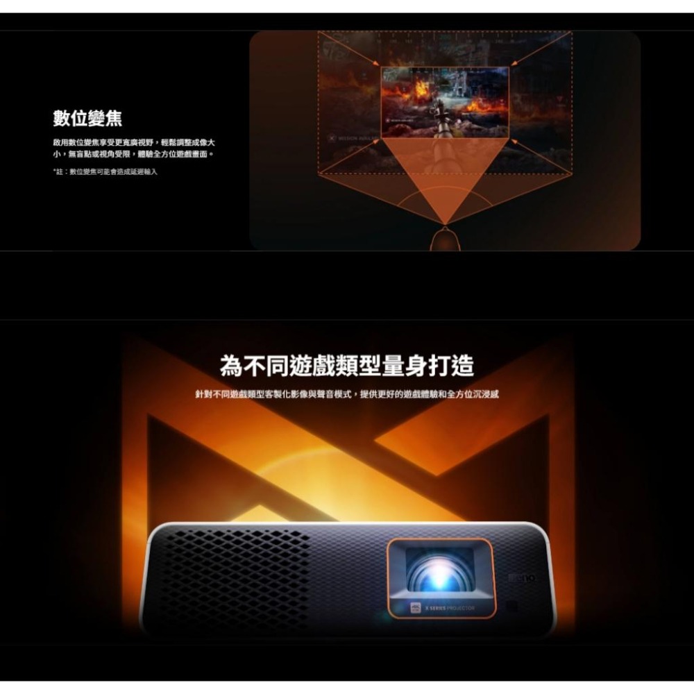 BenQ 明碁 X500i－4K HDR 4LED 短焦輕遊戲投影機 低延遲 2200 ANSI 投影機 光華-細節圖7
