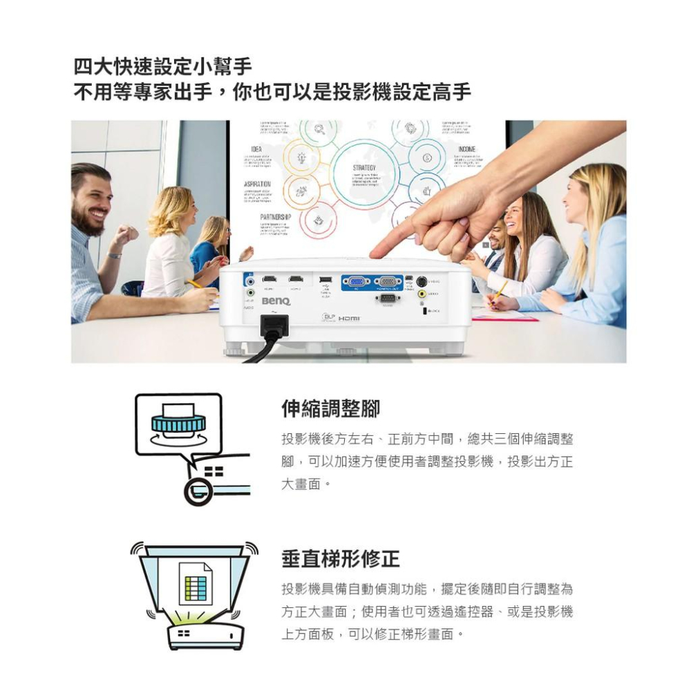 【免運】BenQ 明碁 MS560－ SVGA 高亮度 會議室 投影機 HDMI 4000流明 公司貨 光華商場-細節圖4