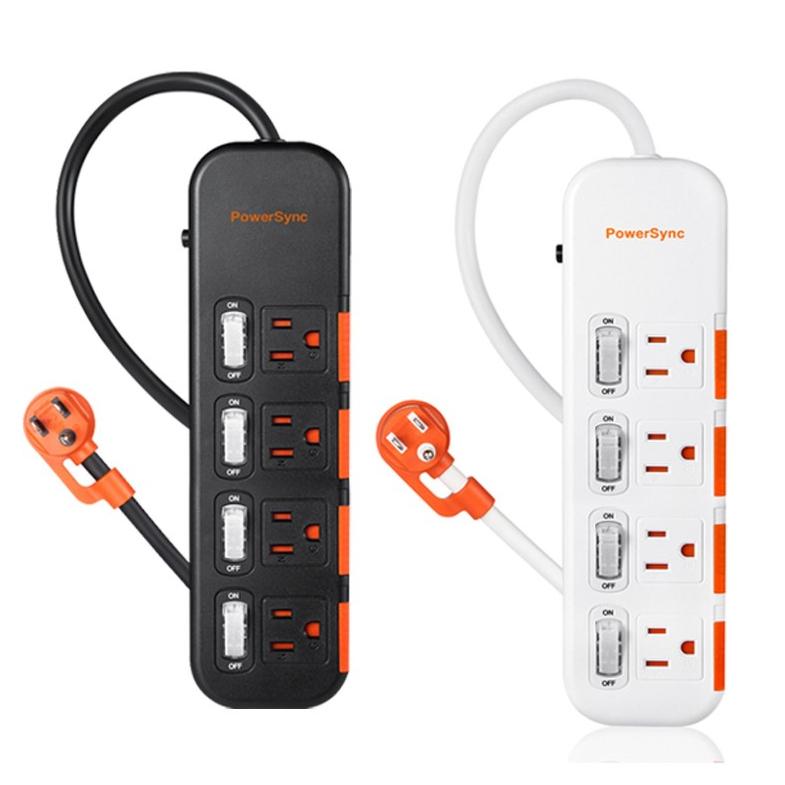 PowerSync 群加 4開4插滑蓋防塵防雷擊延長線 TS4DC/TS4DB 充電座 1.2m 延長座 光華商場-細節圖2