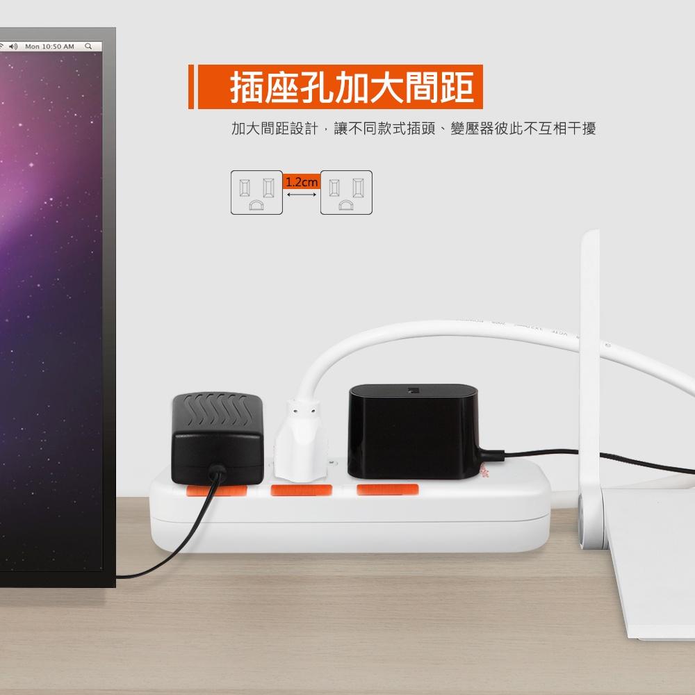 Powersync 群加 3開3插滑蓋防塵防雷擊延長線1.2m 1.8m 2.7m TS3DB/TS3DC 電源插座-細節圖5