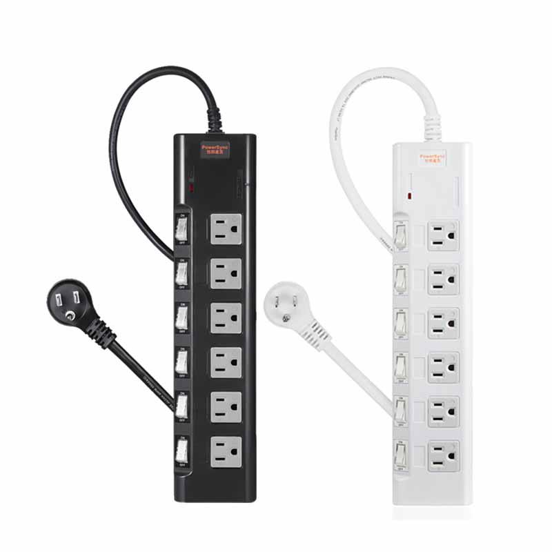 PowerSync 群加 高耐燃 六開六插尿素防雷擊延長線 過負載保護 PWS-EMS66/TN6B0018 光華-細節圖2