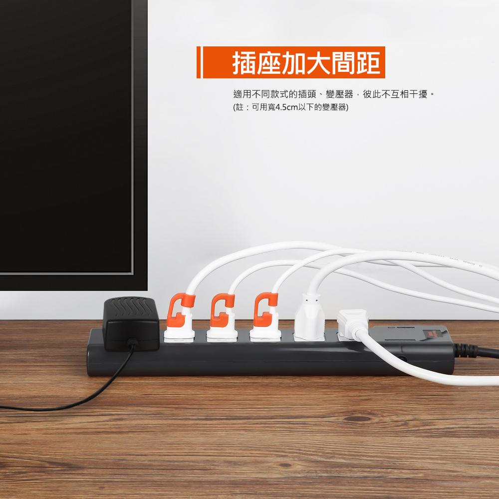 PowerSync 群加 高耐燃 六開六插尿素防雷擊延長線 過負載保護 PWS-EMS66/TN6B0018 光華-細節圖6