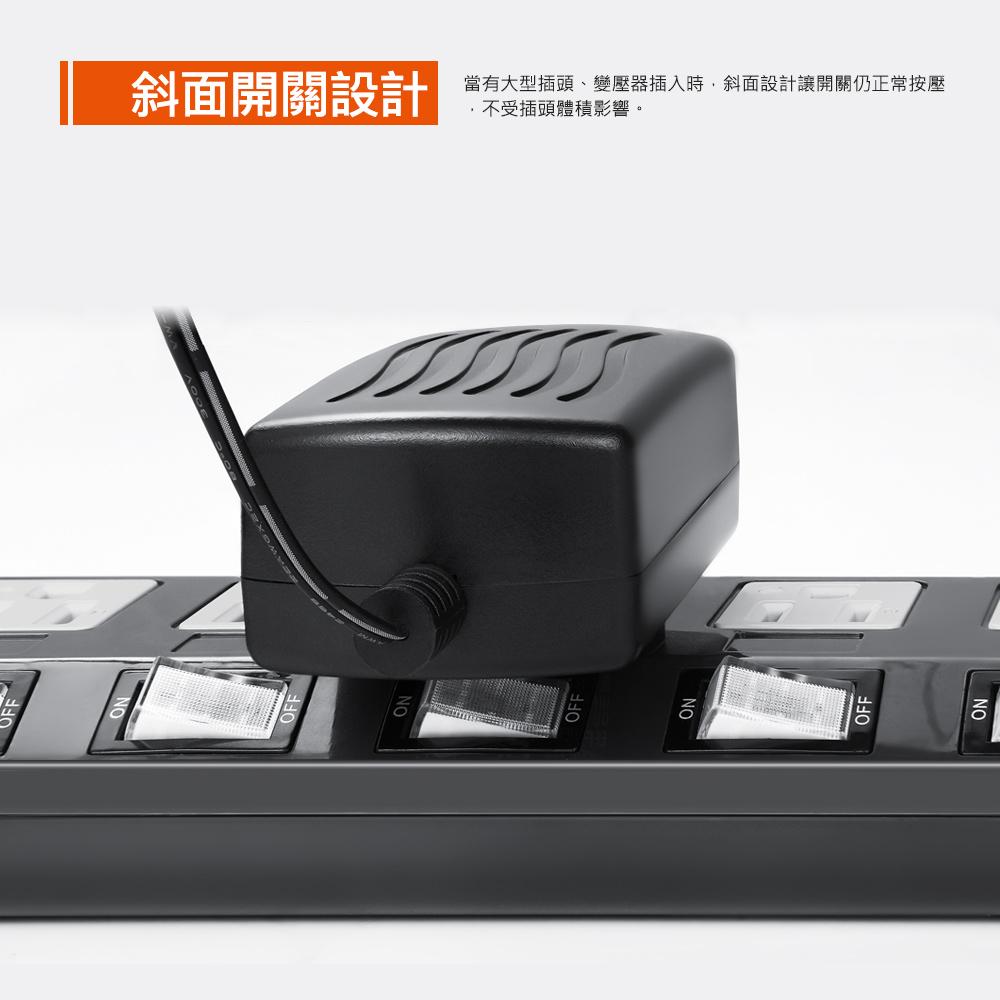 PowerSync 群加 高耐燃 六開六插尿素防雷擊延長線 過負載保護 PWS-EMS66/TN6B0018 光華-細節圖7
