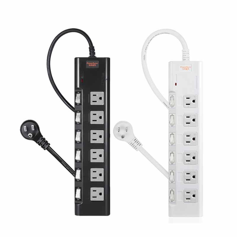 PowerSync 群加 高耐燃 六開六插尿素防雷擊延長線 過負載保護 PWS-EMS66/TN6B0018 光華-細節圖2