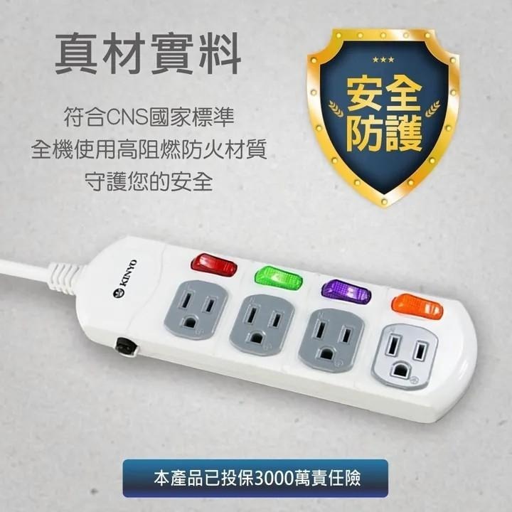 KINYO CG133 CG144 CG166 3開3插 4開4插 6開6插 延長線 6尺 9尺 12尺 15尺 光華-細節圖4