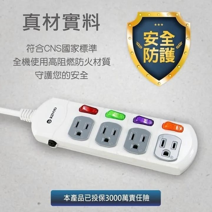 KINYO CG133 CG144 CG166 3開3插 4開4插 6開6插 延長線 6尺 9尺 12尺 15尺 光華-細節圖4