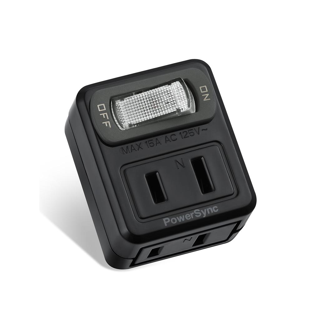 PowerSync 群加 TC220 2P 1開2插壁插 壁插 插座 擴充插座 兩孔插座 兩孔壁插 光華-細節圖2