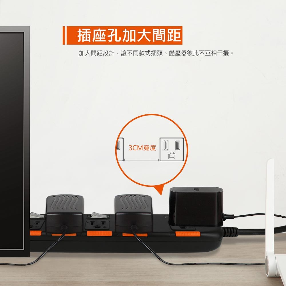 PowerSync 群加 TS6X 6開6插安全防塵防雷擊延長線 1.8m／2.7m／4.5m 台灣製造 延長線 光華-細節圖8