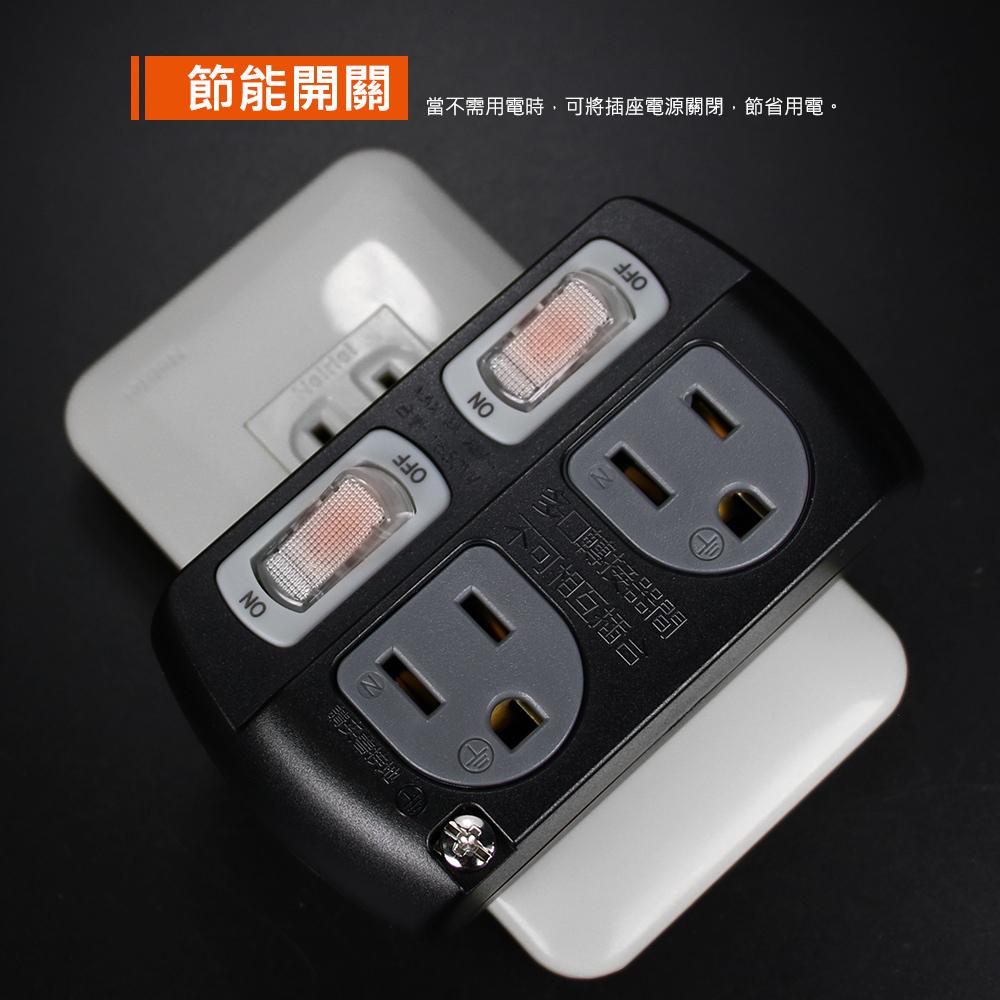 PowerSync 群加 TC2300／TC2390 2開2插3P轉2P壁插 台灣製造 壁插 擴充插座 3轉2 光華-細節圖5