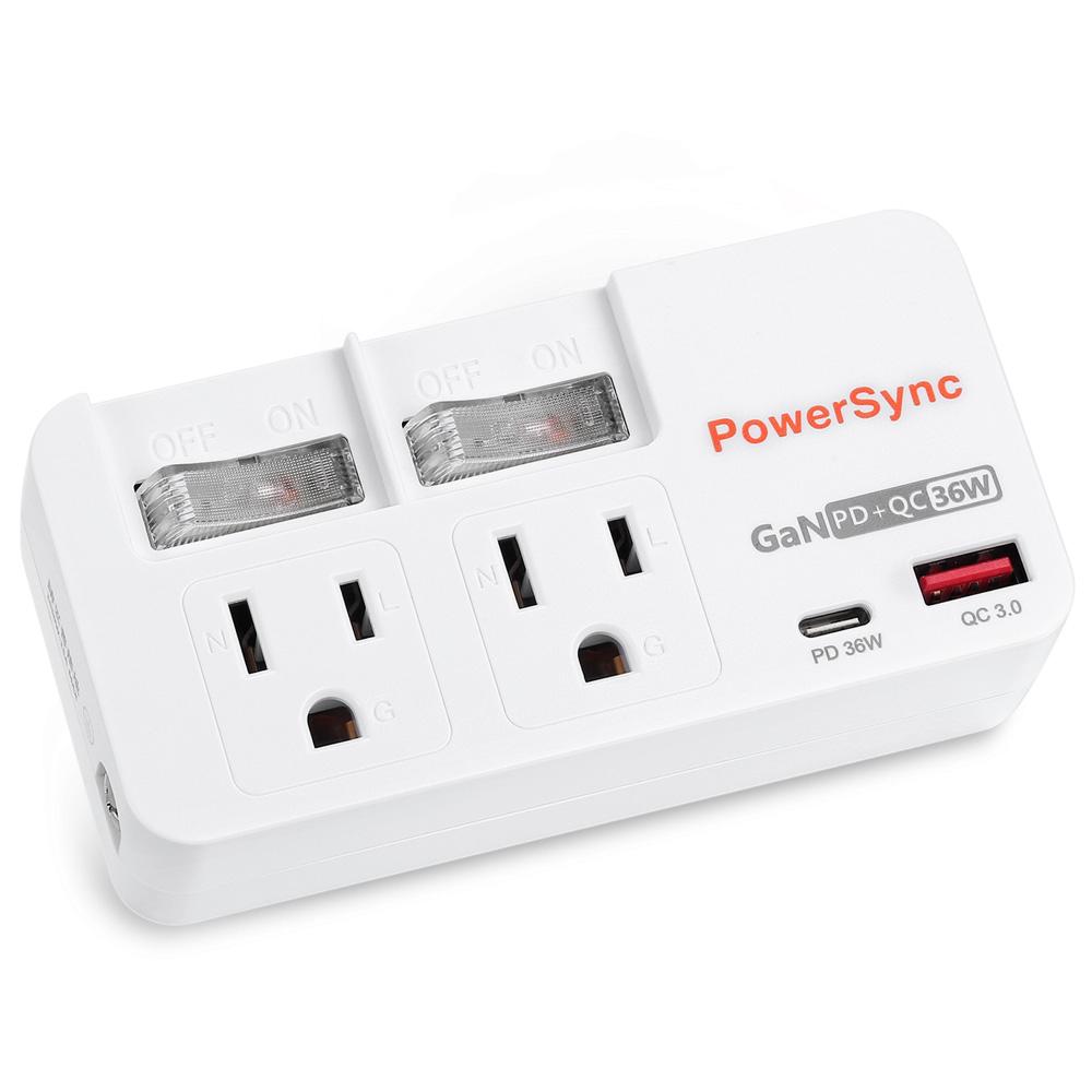 PowerSync 群加 TC2322Q9 3P 2開2插PD快充防雷擊壁插 擴充插座 壁插 USB PD快充 光華-細節圖2