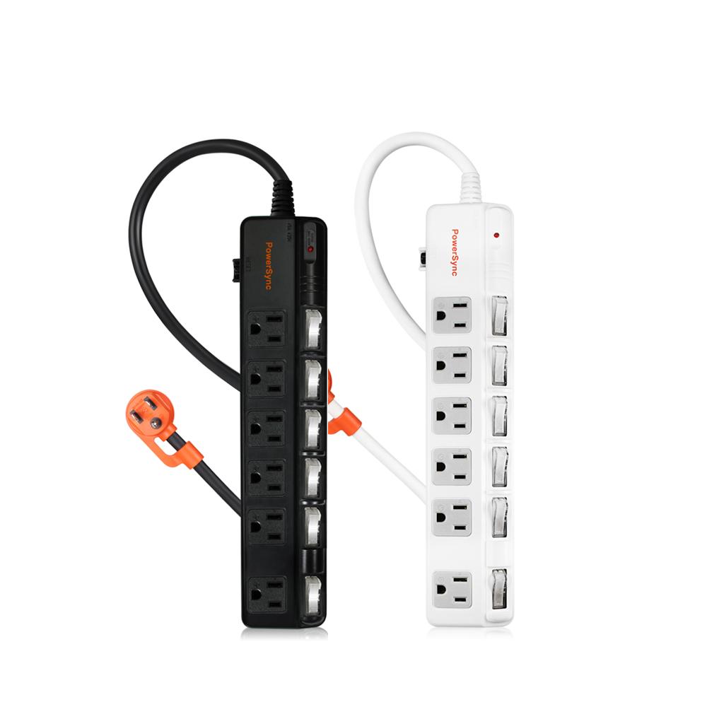 PowerSync 群加 TPS366BN 六開六插 斜面開關防雷擊抗搖擺延長線 延長線 1.8m／2.7m／4.5m-細節圖2