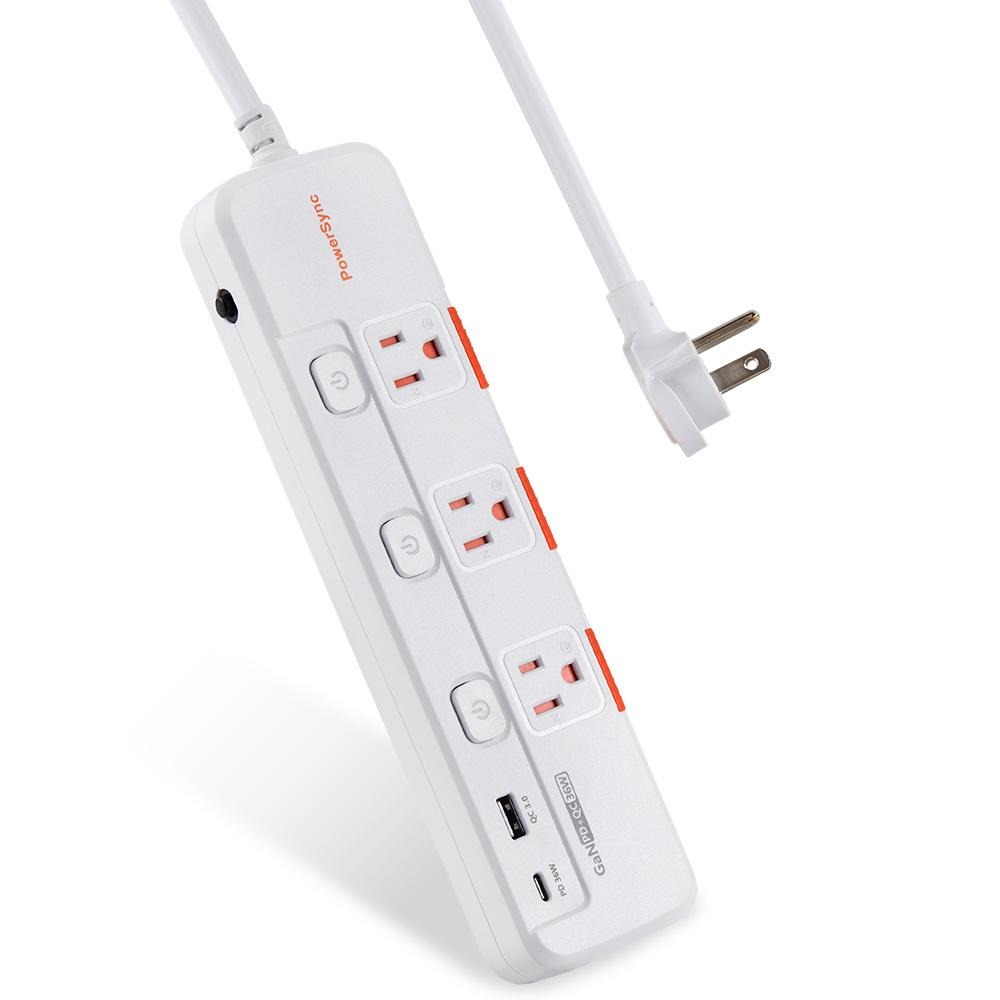 PowerSync 群加 TK33Q918 3開3插防塵防雷快充1A1C延長線 1.8m USB-A+C 延長線 光華-細節圖2