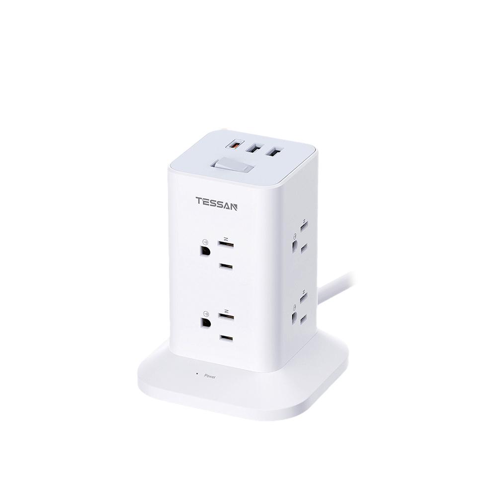 TESSAN TPS03-US-PD－1開8插3P USB+PD 20W 立式桌上型延長線 1.8米 延長線 光華-細節圖2