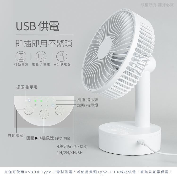 【夏天好熱】aibo AB233 6吋 自動擺頭 靜音大風量USB風扇 靜音風扇 電扇 隨身風扇 桌上型風扇 可定時-細節圖8