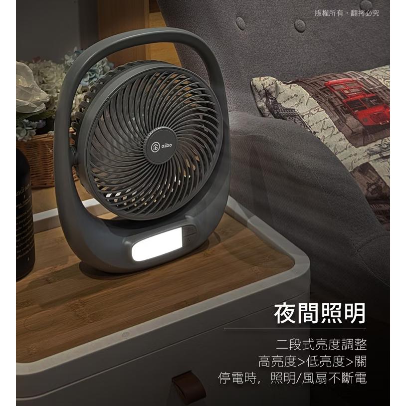 aibo 鈞嵐 HA-FAN1131 8吋 大風量 手提 USB 充電風扇 LED夜燈 電風扇 光華-細節圖5