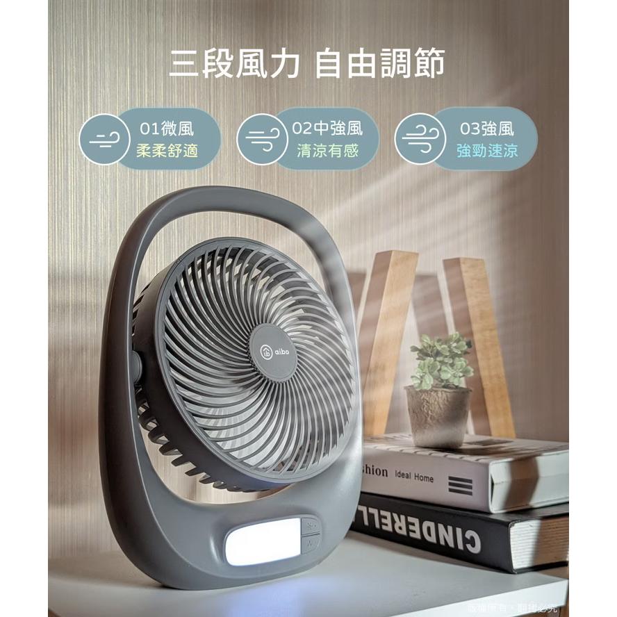 aibo 鈞嵐 HA-FAN1131 8吋 大風量 手提 USB 充電風扇 LED夜燈 電風扇 光華-細節圖7