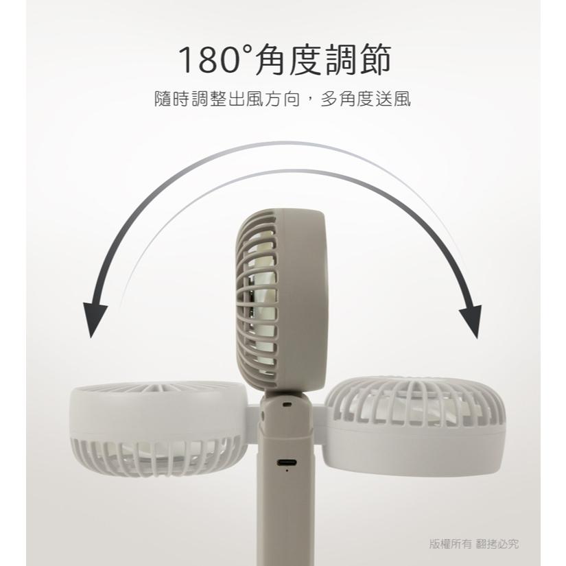 aibo 鈞嵐 HA-FAN1146 雙扇葉折疊頸掛/手持兩用風扇-迷霧藍 手持風扇 頸掛式 USB充電 光華-細節圖3
