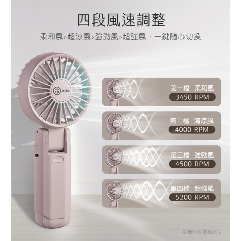 aibo 鈞嵐 HA-FAN1146 雙扇葉折疊頸掛/手持兩用風扇-迷霧藍 手持風扇 頸掛式 USB充電 光華-細節圖7