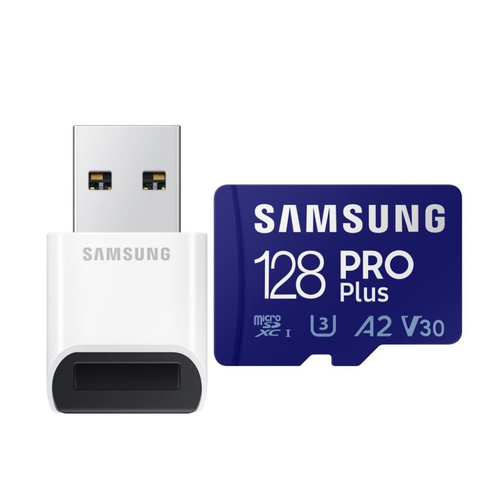 SAMSUNG 三星PRO Plus microSDXC UHS-I U3 A2 V30 128GB記憶卡 含高速讀卡機-細節圖2