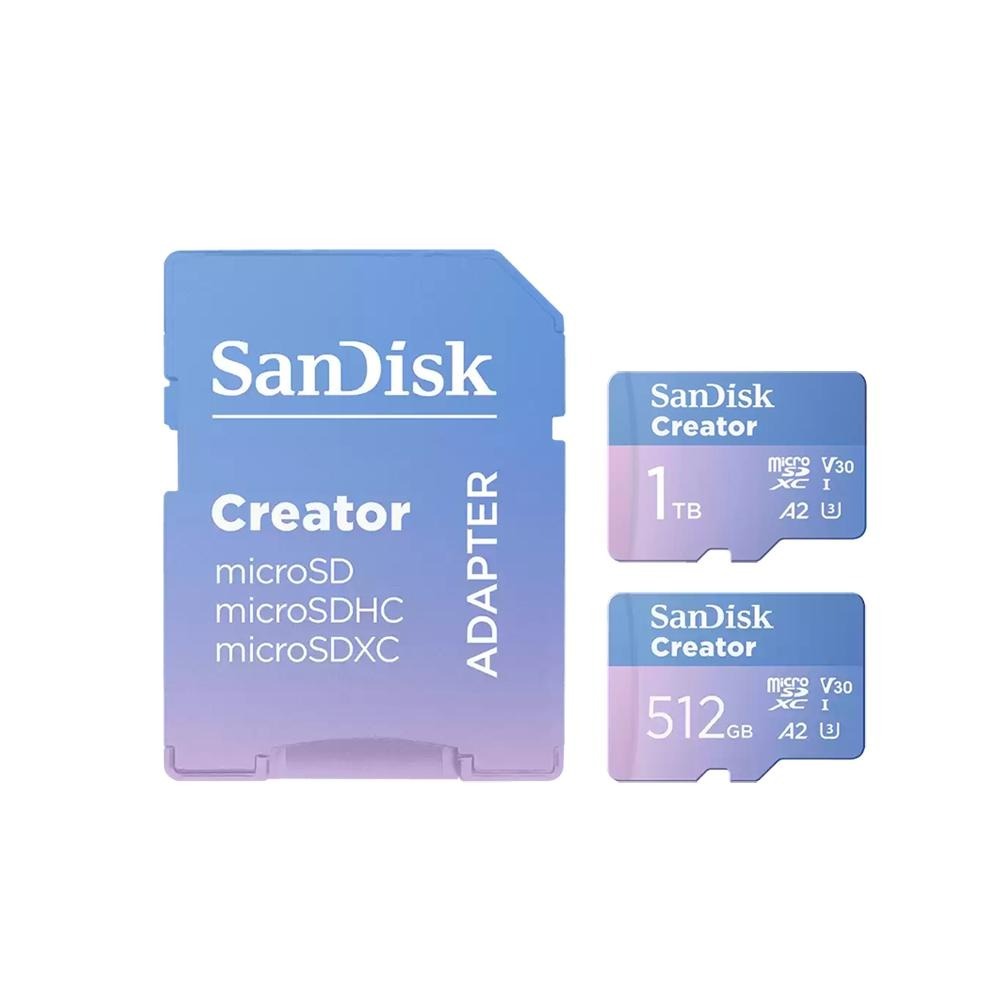 SanDisk Creator 512GB／1TB microSDXC UHS-I 記憶卡 A2／V30／含轉卡 光華-細節圖2