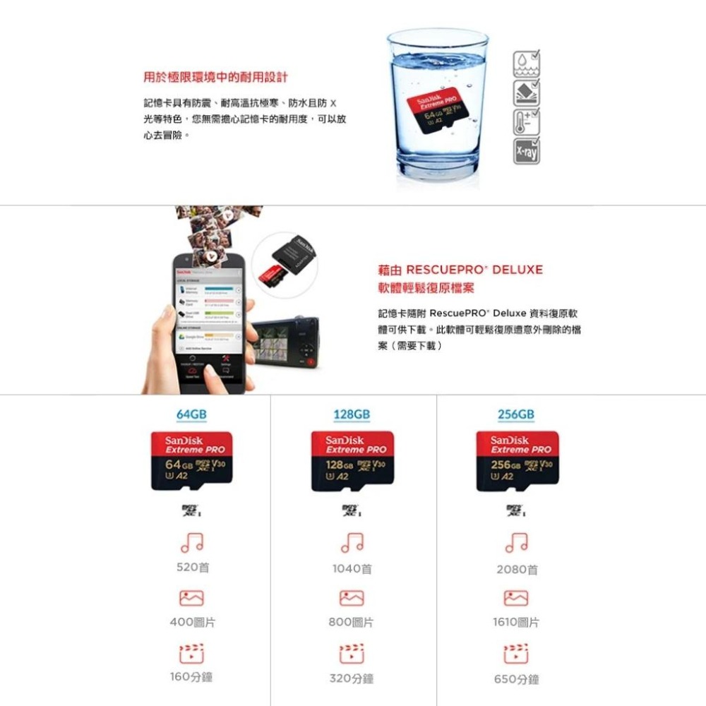SanDisk Extreme PRO microSD A2 64G 128G 256G 記憶卡 256GB【最新高速】-細節圖3