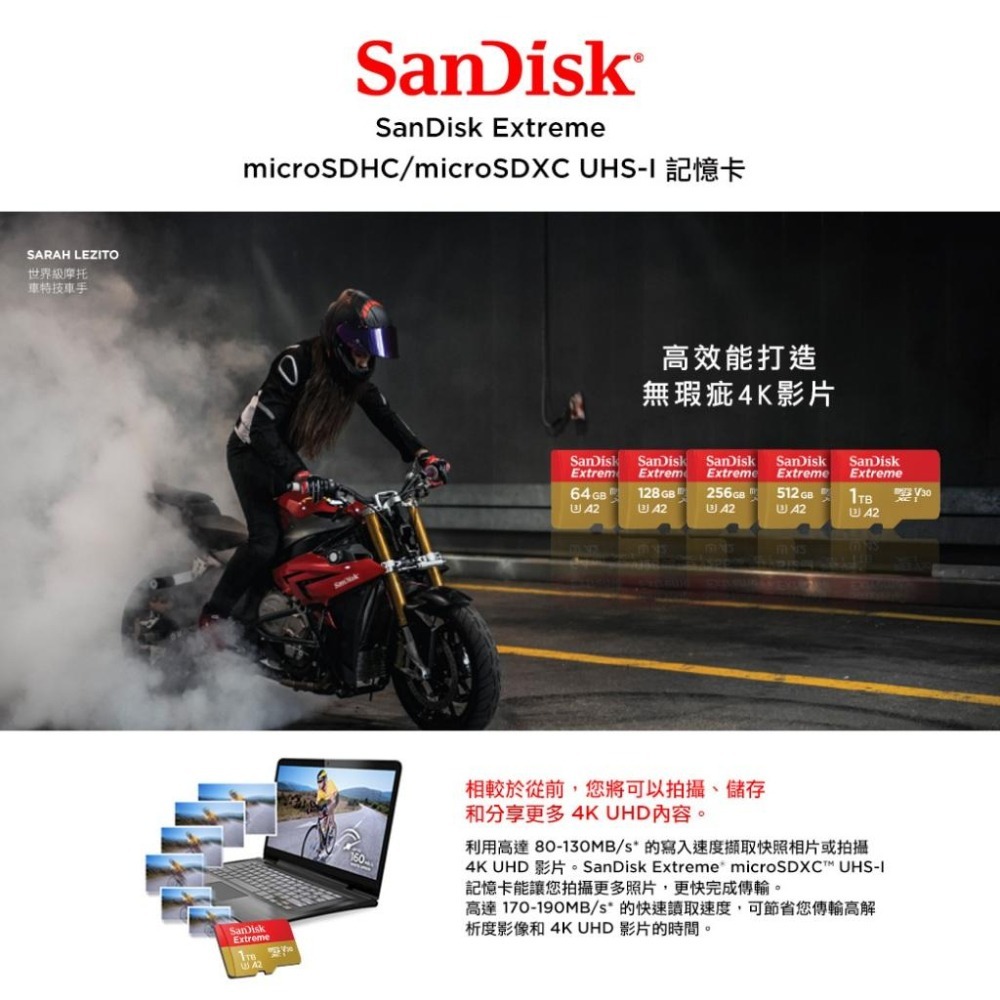 SanDisk Extreme microSDXC UHS-I V30 A2 512GB 記憶卡 512G 1TB-細節圖3