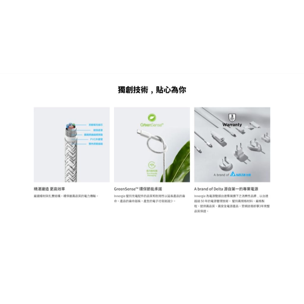 Innergie 台達 C-C 1.8m USB-C 對 USB-C 充電線 1.8m Type-C 傳輸線 光華商場-細節圖7