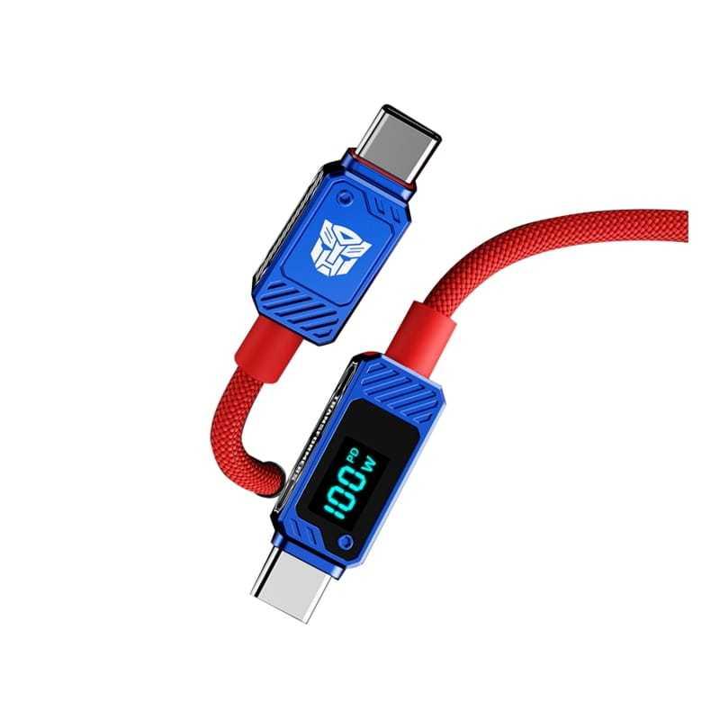 Intopic TRANSFORMERS TF-A18 柯博文 Type-C 鋅合金100W數位顯示充電線 變形金剛-細節圖2