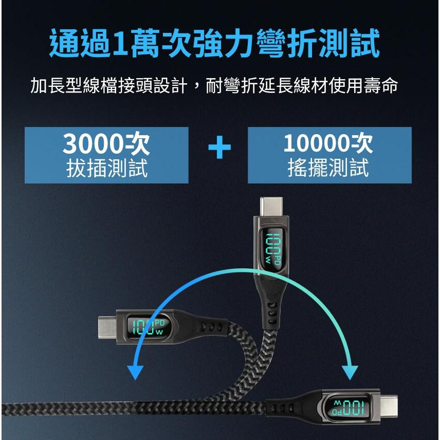 Intopic 廣鼎 CB-CTC-L32 Type-C PD 100W 數位顯示充電線 充電線 傳輸線 快充線 光華-細節圖7