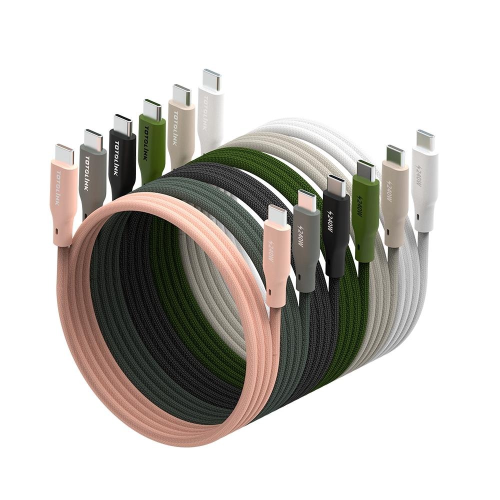 TOTOLINK USB-C 240W 快充傳輸編織線 1米/2米 T2401CC/T2402CC 傳輸線 充電線 光華-細節圖2