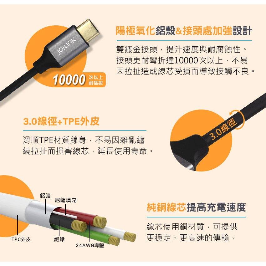 Intopic 廣鼎 CB-UTC-L01 Type-C 鋁合金快速充電傳輸長線 USB-C 充電線 傳輸線 光華-細節圖7