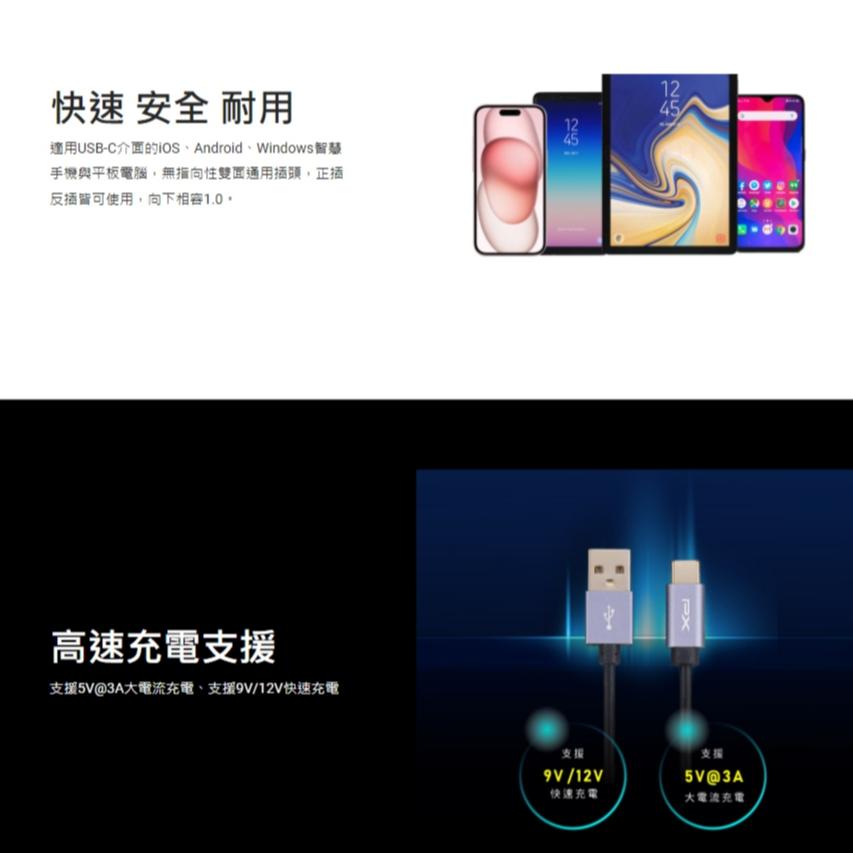 PX 大通 UAC2－USB 2.0 對 USB-C 充電傳輸線 0.25m／1m／2m 充電線 Type-C 光華-細節圖3