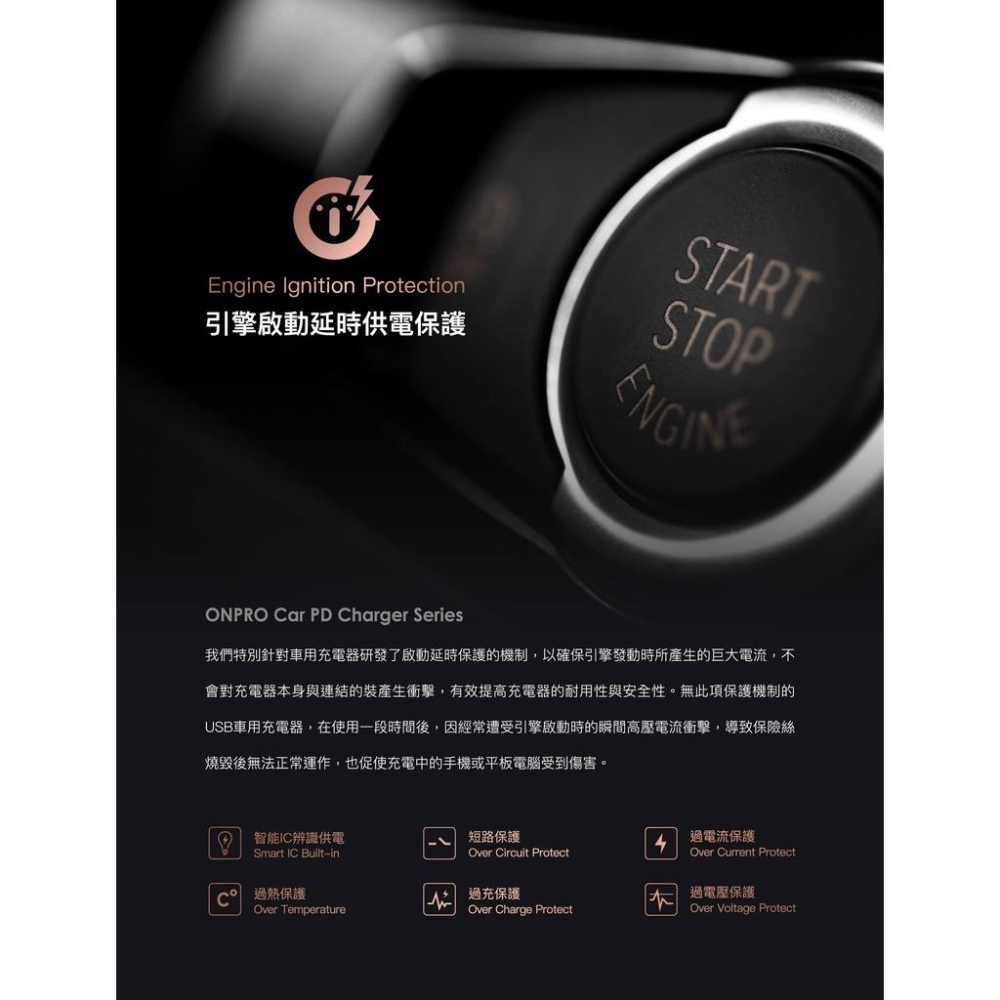 【現貨熱銷】ONPRO GT-PD30MINI PD30W 隱藏式雙USB-C Type-C 迷你PD快充車用充電器-細節圖3