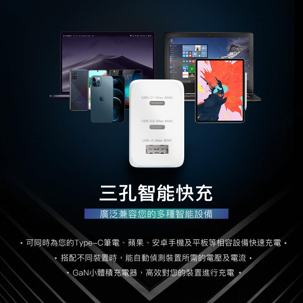 Gigastone PD-7650W GaN 65W氮化鎵Type-C三孔急速快充充電器 快充頭 充電頭 光華商場-細節圖6